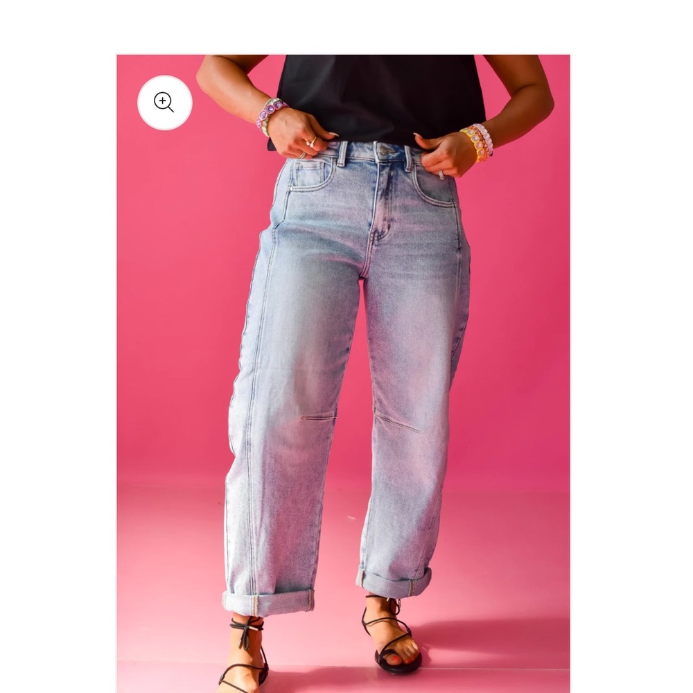 Blue Boyfriend Barrel Jeans